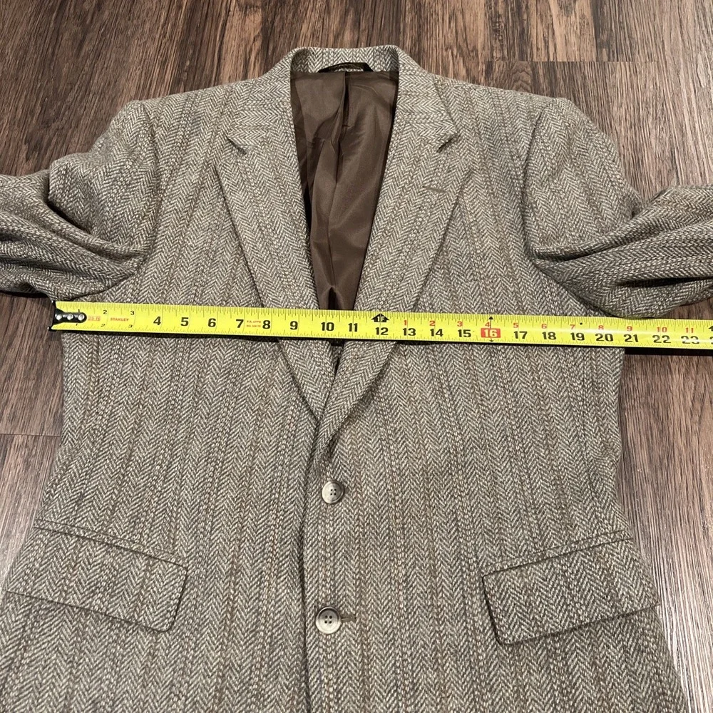 Imperial By Haggar  Brown Tweet Wool Herringbone Blazer Men's Size 42R VTG